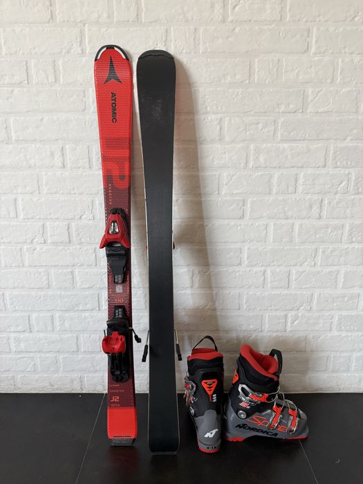 Детски ски ATOMIC J2 и детски ски обувки Nordica и щеки Leki
