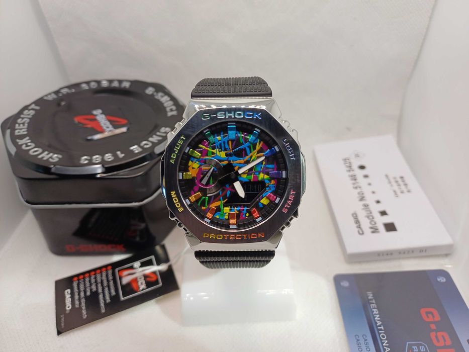 Ceas Casio g shock GM 2100 STEEL PRISM Black .Nou, Garantie 2ani