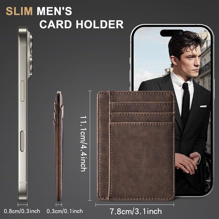 Portofel piele, slim , RFID , perfect pentru noul buletin !!