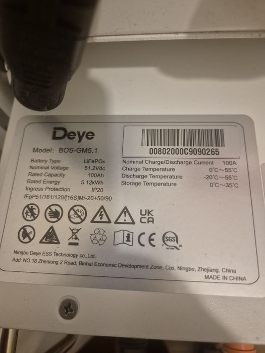 DEYE 5.12 BosG + Bms + Rack 9