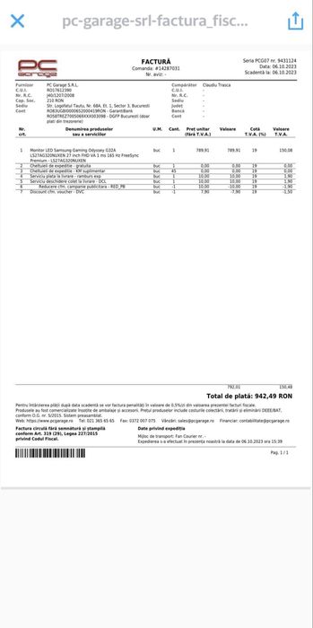 Monitor LED gaming Samsung Odyssey G32A