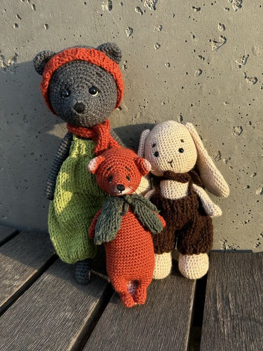 Вязаный лисёнок Клевер