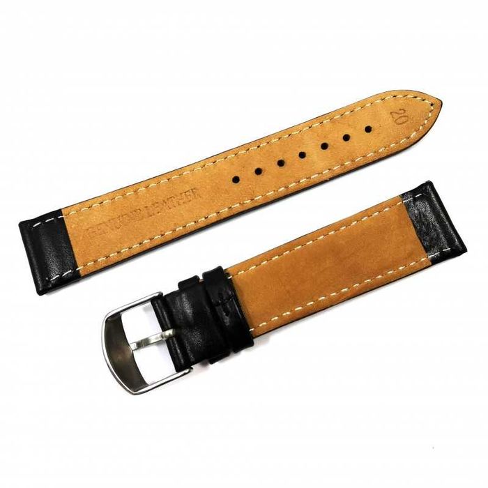 Curea Ceas Fossil Casio Seiko din Piele Naturală Neagra 22mm