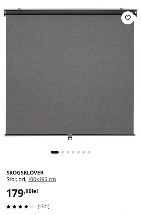 Set Jaluzele 2 buc. ikea SKOGSKLÖVER Stor, gri, 100x195 cm