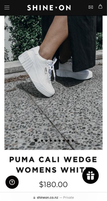 Puma, Cali Wedge. Кожаные кеды на платформе из США размер 40.5