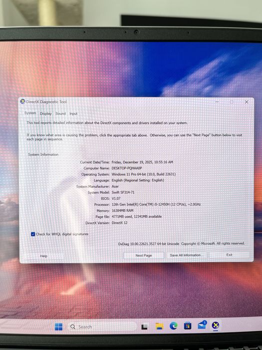 Laptop ultraportabil Acer Swift 3