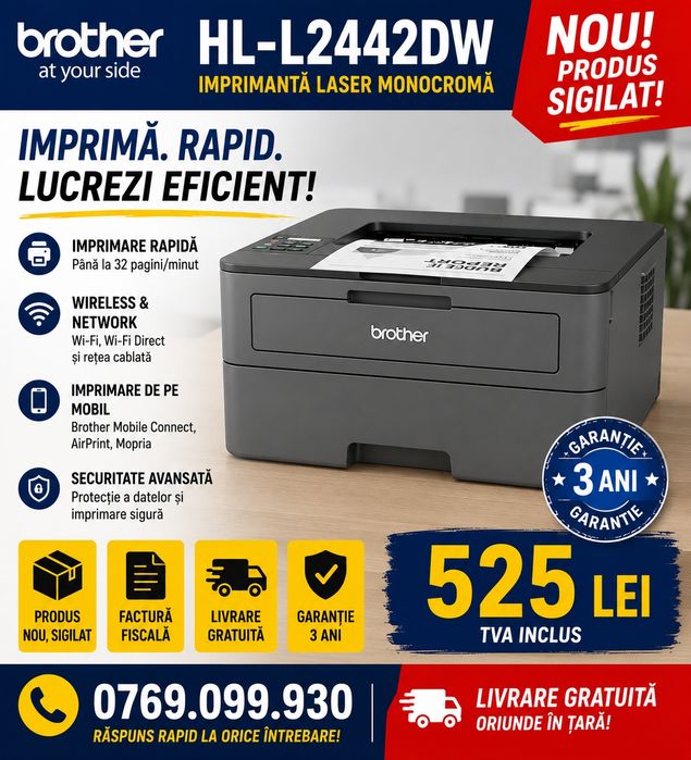 Brother HL-L2442DW | Sigilat | Livrare gratuita