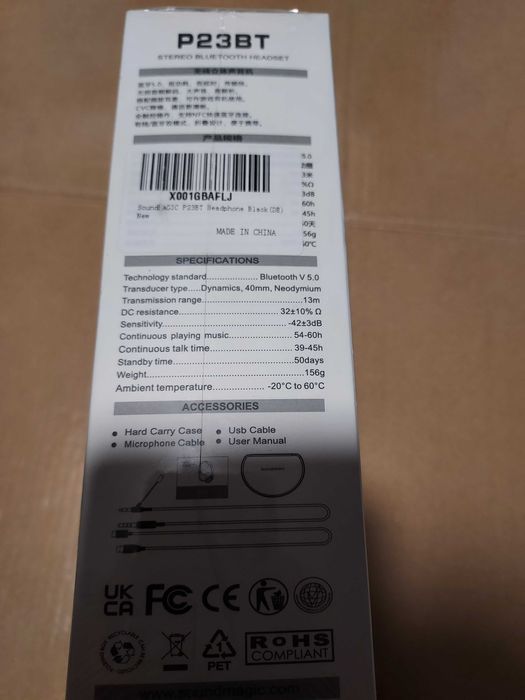 Casti wireless Soundmagic P23BT Stereo Noi Sigilate