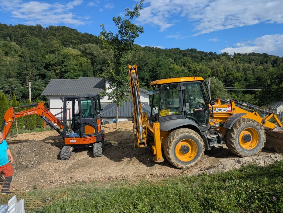 Închiriez excavator mare, buldozer mare, excavator mic, buldoexcavator