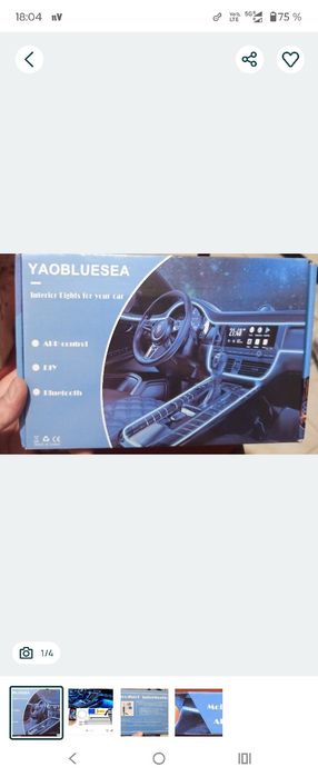 YAOBLUESEA Bandă LED pentru iluminare interioară auto 6,5 m Kit de ilu