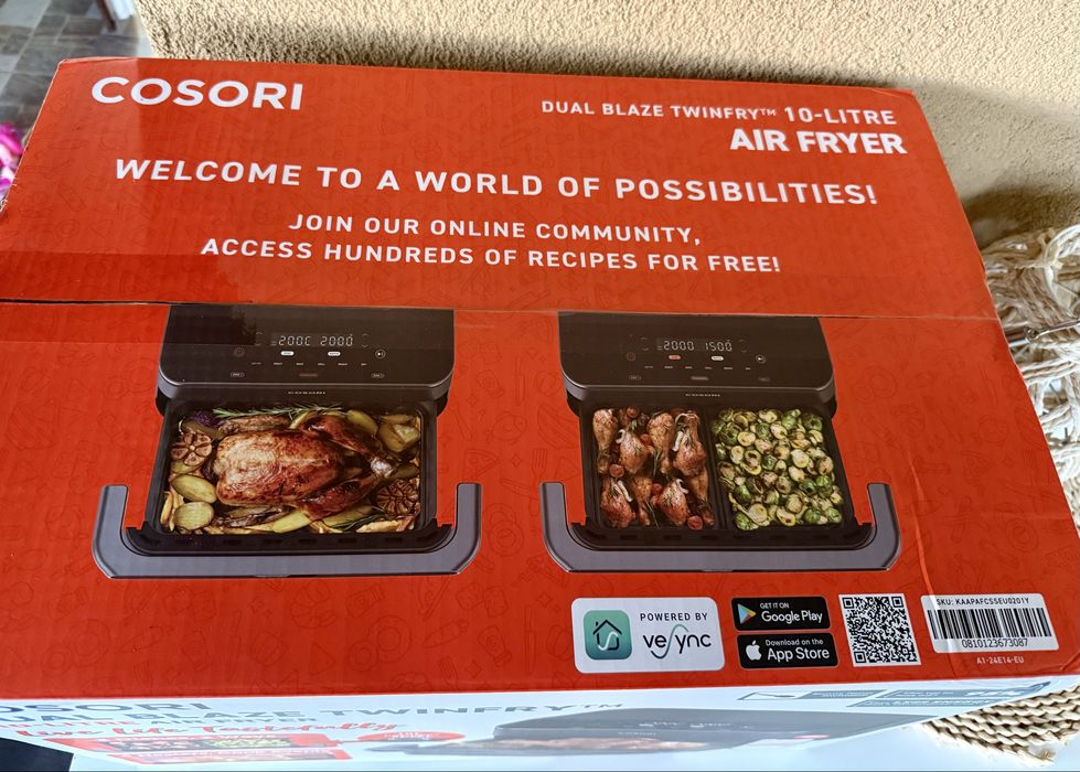 Cosori Dual Blaze TwinFry Air Fryer, 10 litri