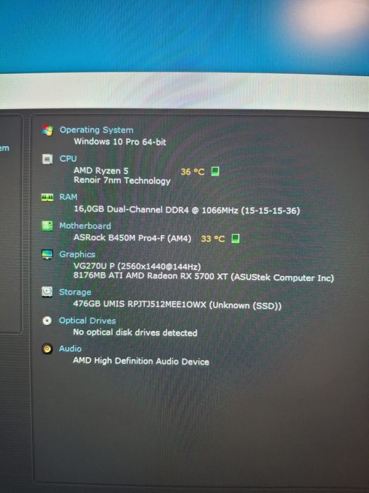 PC Gaming Ryzen 5 4500 RX5700XT 16GB DDR4 512NVME+2TBHDD