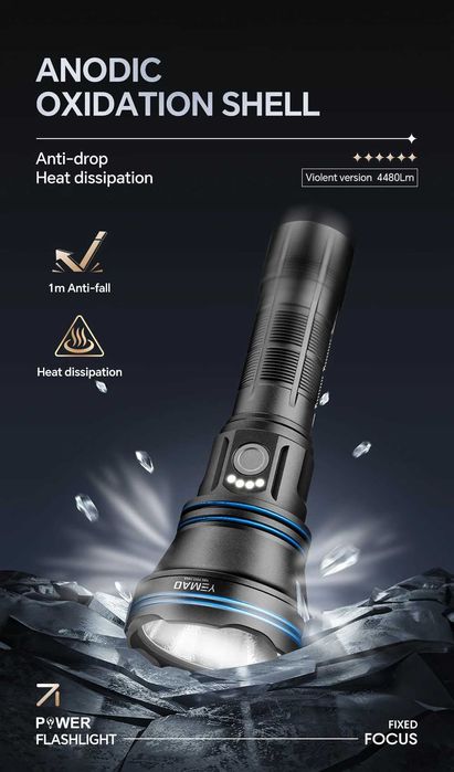 Lanterna LED 98KProMax, reincarcabila, 4480LM, raza de actiune 680m