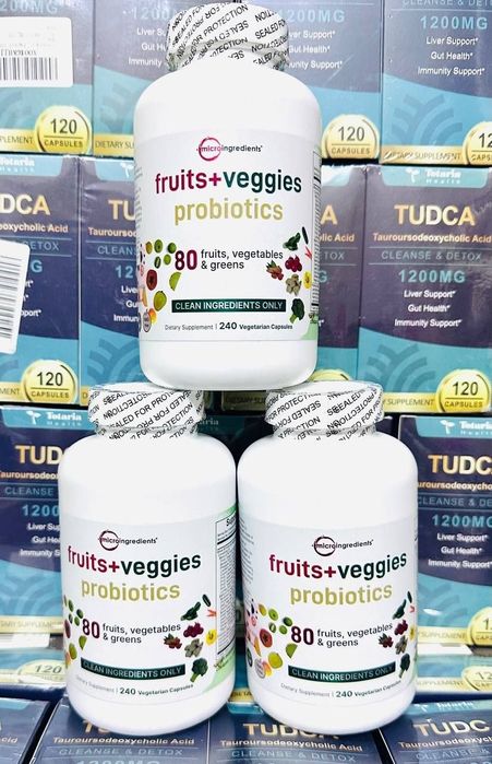 Пробиотик, probiotik,Fruit + veggie probiotics,бифидобактерии,240 kaps