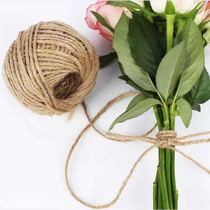 Конопено въже от юта, 30 м, натурално кафяво