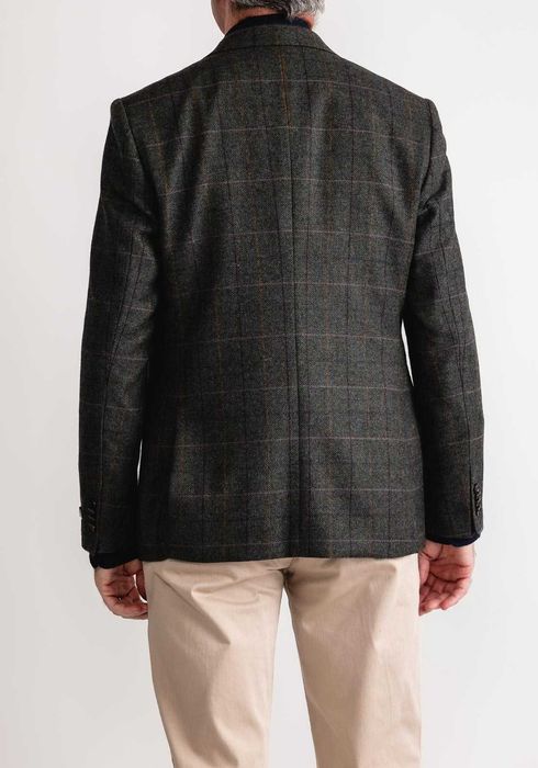 Sacou blazer 52 XL premium Castellani lana Tweed alpaca moale gri