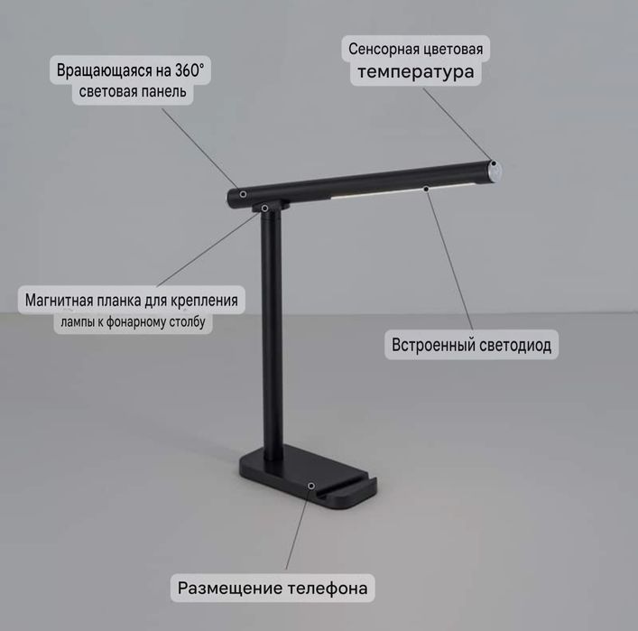 Настольная лампа светильник беспроводная hi tech