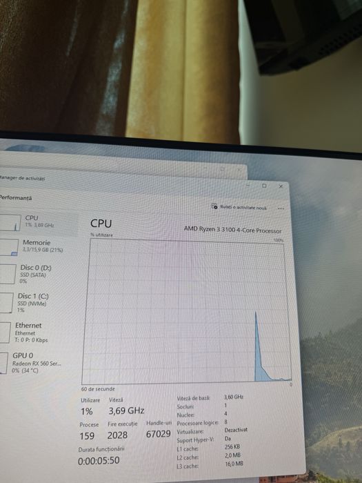 Vand pc ryzen 3 si monitor fhilips are hdmi de 22” 60 mhz