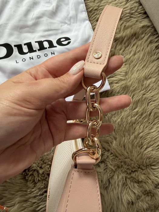 Малка нова дамска чанта Dune London, бледо розова, допълнитвлна дръжка