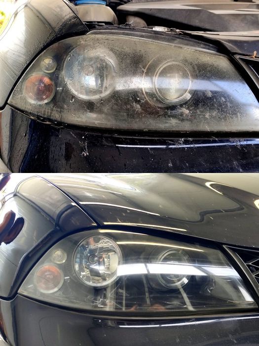 Полиране на фарове с химическа пара  и поставяне на керамиката