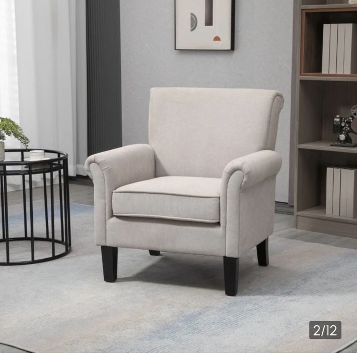 Fotoliu  pentru living , stil Nordic , gri HOMCOM x3buc