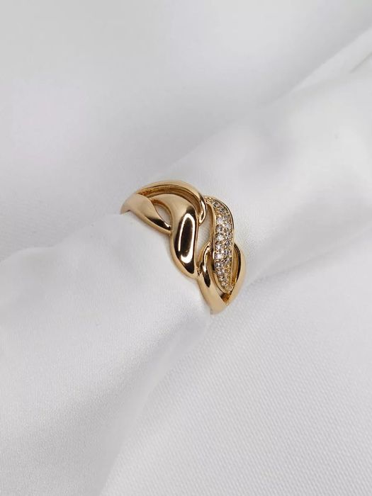 Кольцо повседневное со вставками вечернее позолота 585RG для женщин и