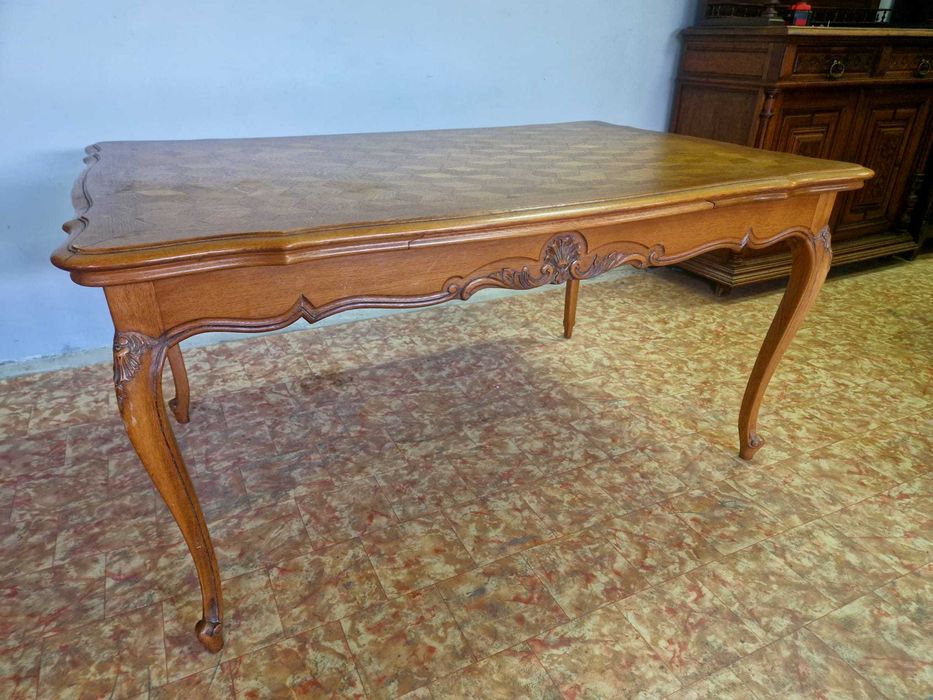 6 броя трапезни столове от бял дъб и ратан в стил "ЛУИ XV"