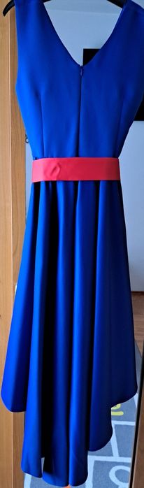 Rochie albastra cu cordon rosu