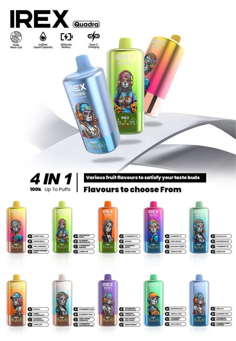 Black Friday Ofertă IREX Quadra 4 arome într-un vape 100k Fumuri