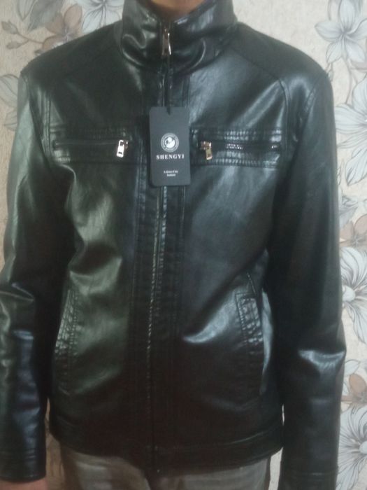 Мужская куртка ЭКО кожа теплая