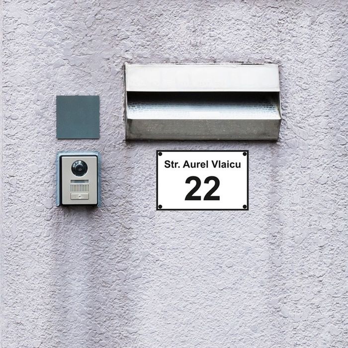 Număr casă personalizat / Plăcuță cu numărul și numele străzii