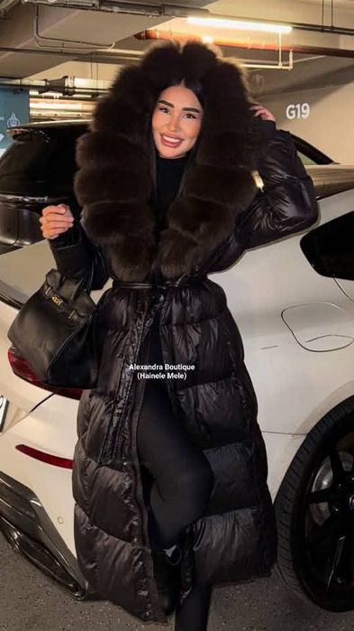 Geaca cu blana naturala de vulpe