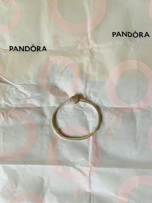 Дамска гривна Пандора / Pandora - 17 см със златно покритие