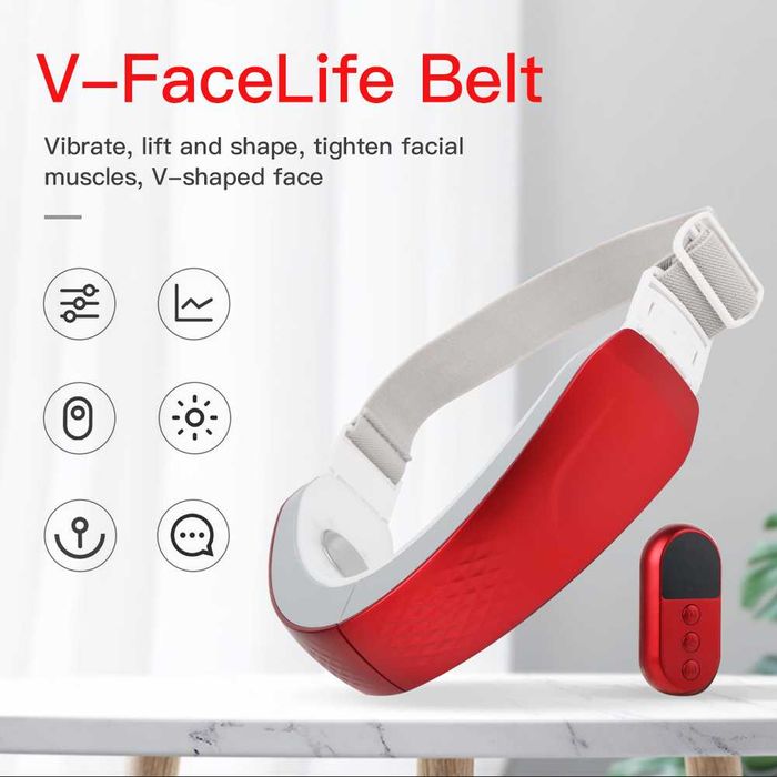 EMS лицев масажор, V-образен лифтинг колан за двойна брадичка и шия