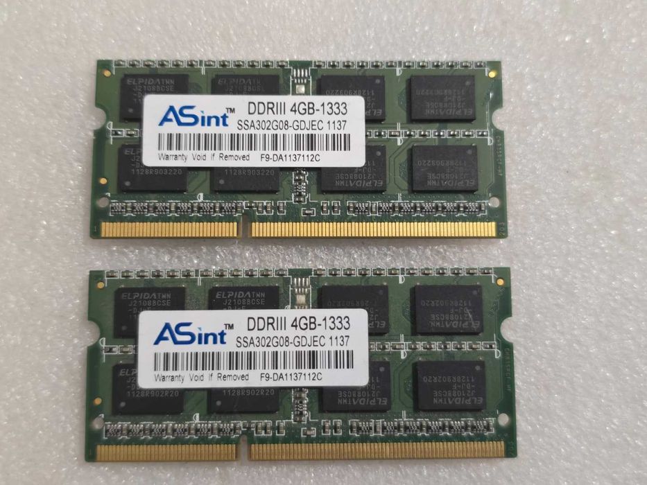 Kit memorie RAM laptop Asint 8GB (2 x 4GB) DDR3 PC3-10600 (1333 MHz)