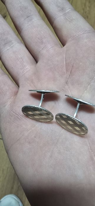 Butoni argint vechi aurit