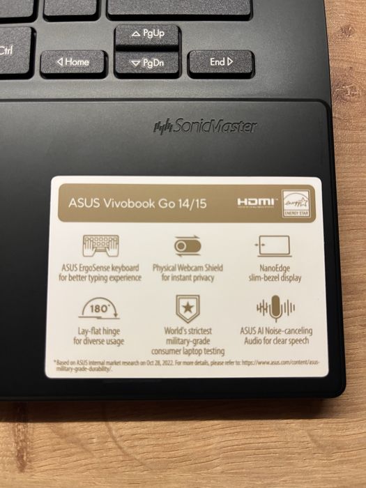 Laptop ASUS Vivobook Go Ryzen 3 7320U 8GB RAM 256GB SSD