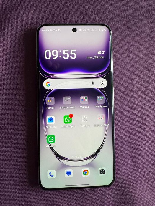 Telefon mobil Oppo Reno12 Pro, 512GB, 12GB RAM, 5G, Nebula Silver