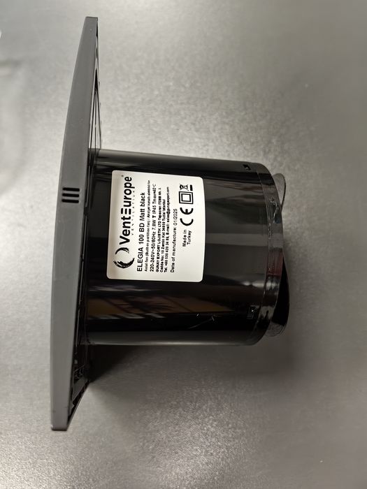 Безшумен вентилатор за баня Elegia Ф100 черен мат