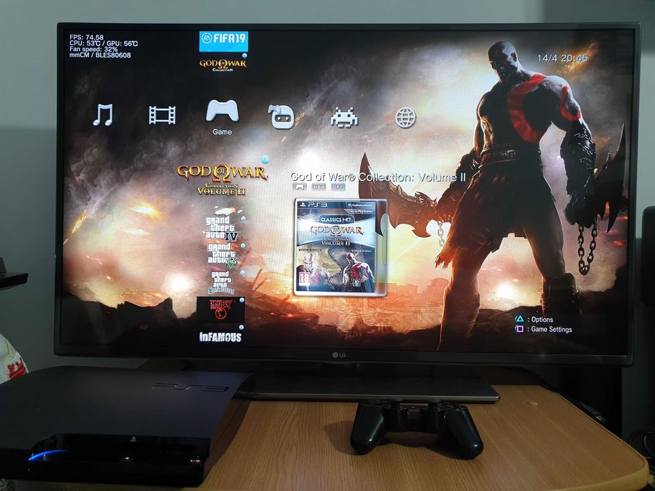PS3 modat CFW 500 GB + 60 jocuri (GTA V, Red Dead, God of War, NFS)