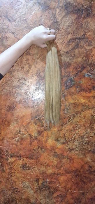 Славянска коса на кератинови кичури 120броя65см.  И 130бр5бсм