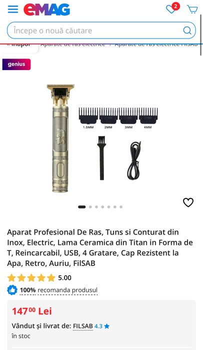 Aparat Profesional De Ras, Tuns si Conturat