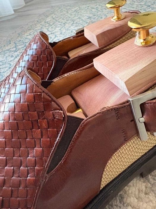 Pantofi Mezlan piele impletita