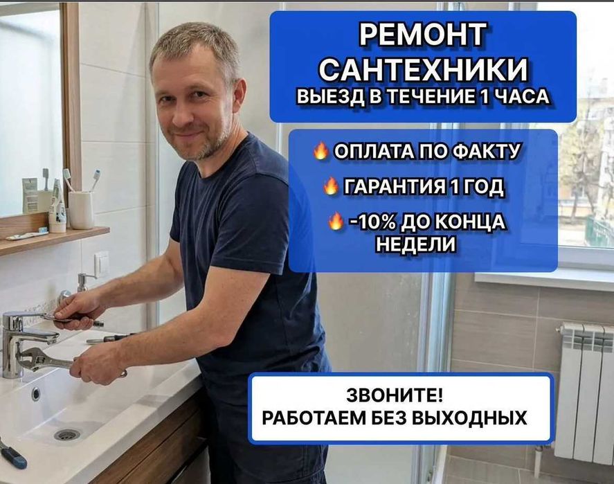Сантехник срочный выезд недорого без выходных
