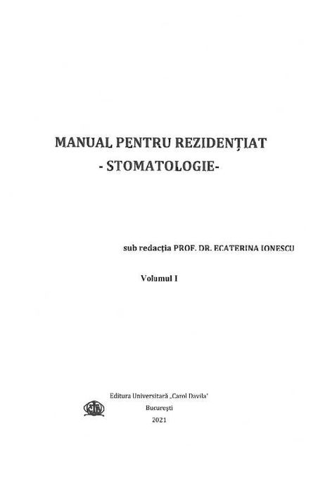 Stomatologie - Manual pentru rezidentiat - Vol. 1+2