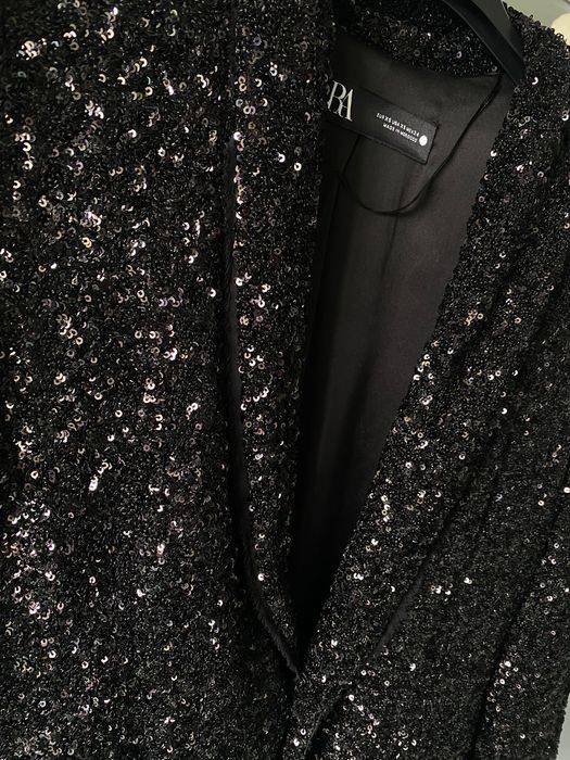 ZARA Сако блейзър с паети XS/S Ново!