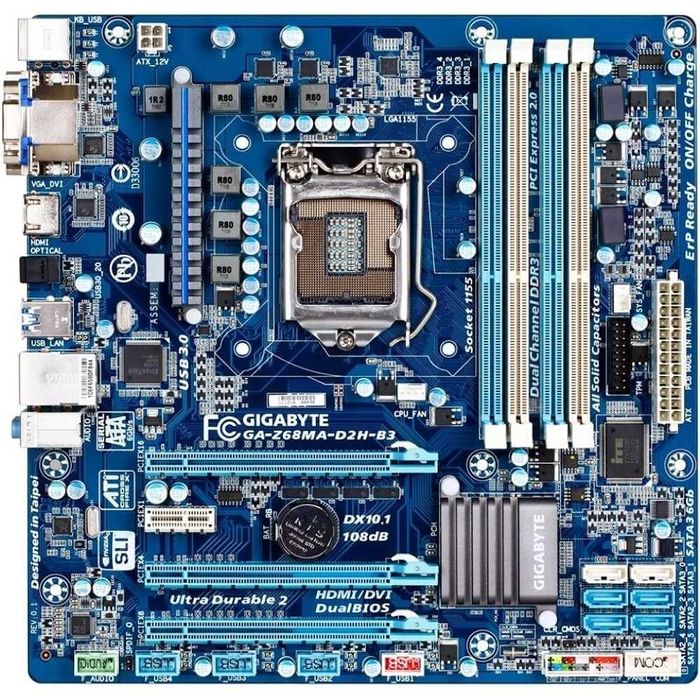 Дъно Дънна платка Gigabyte GA-Z68MA-D2H-B3 1155 DDR3 OVERCLOCK