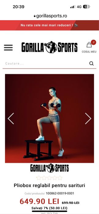 Pliobox eglabil pentru sarituri 5 inaltimi reglabile de la 45 la 65 cm