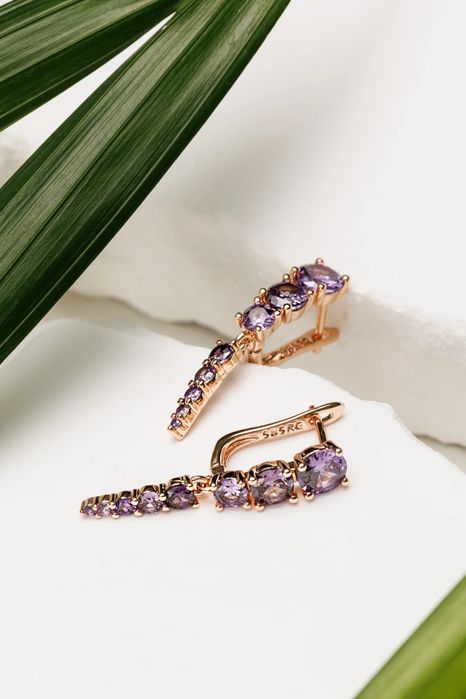 Cercei cupru placat cu aur roz