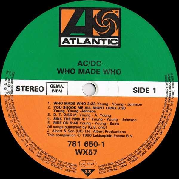 Пластинка винил AC/DC ‎– Who Made Who